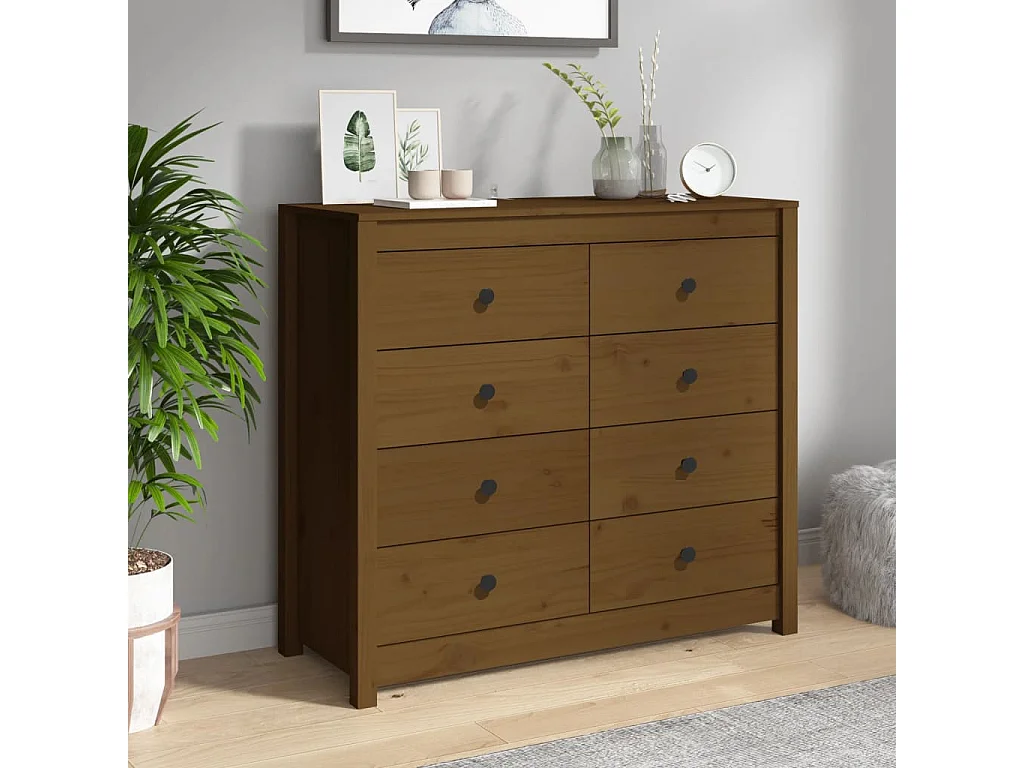 Armoire latérale Marron Miel 100x40x90 cm Bois de pin massif