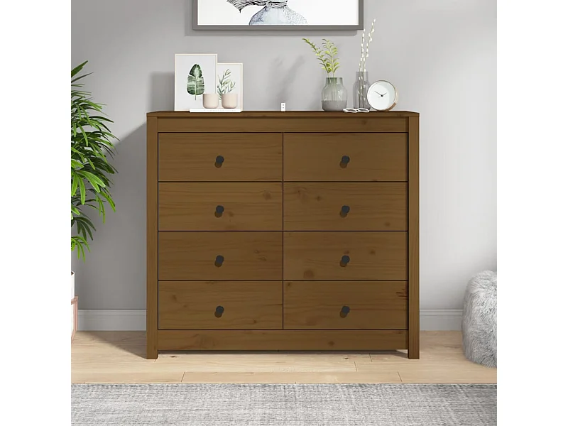 Armoire latérale Marron Miel 100x40x90 cm Bois de pin massif