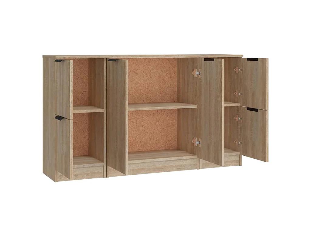 Credenze 3 pz Rovere Sonoma in Legno Multistrato