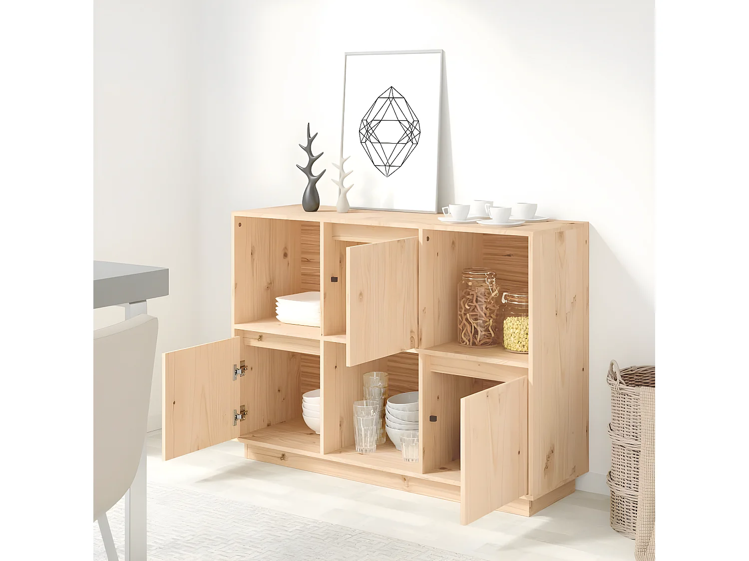 Buffet 110,5x35x80 cm Bois massif de pin