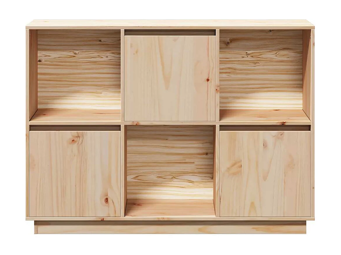 Credenza 110,5x35x80 cm in Legno Massello di Pino