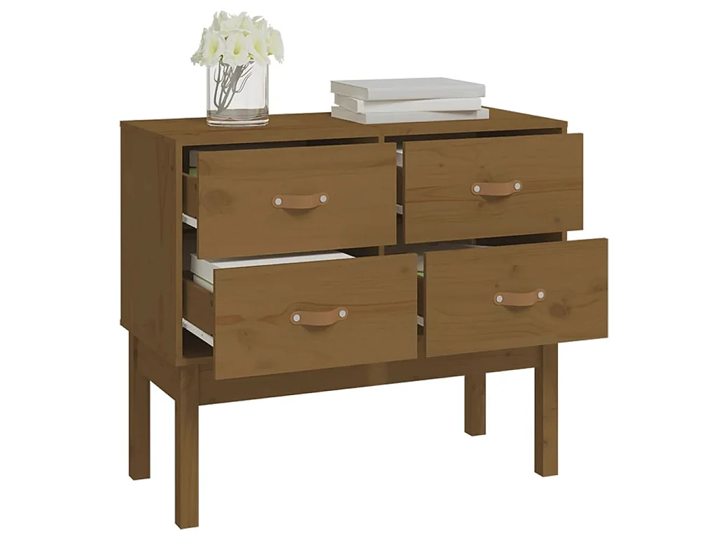 Armoire console Marron miel 90x40x78 cm Bois de pin solide