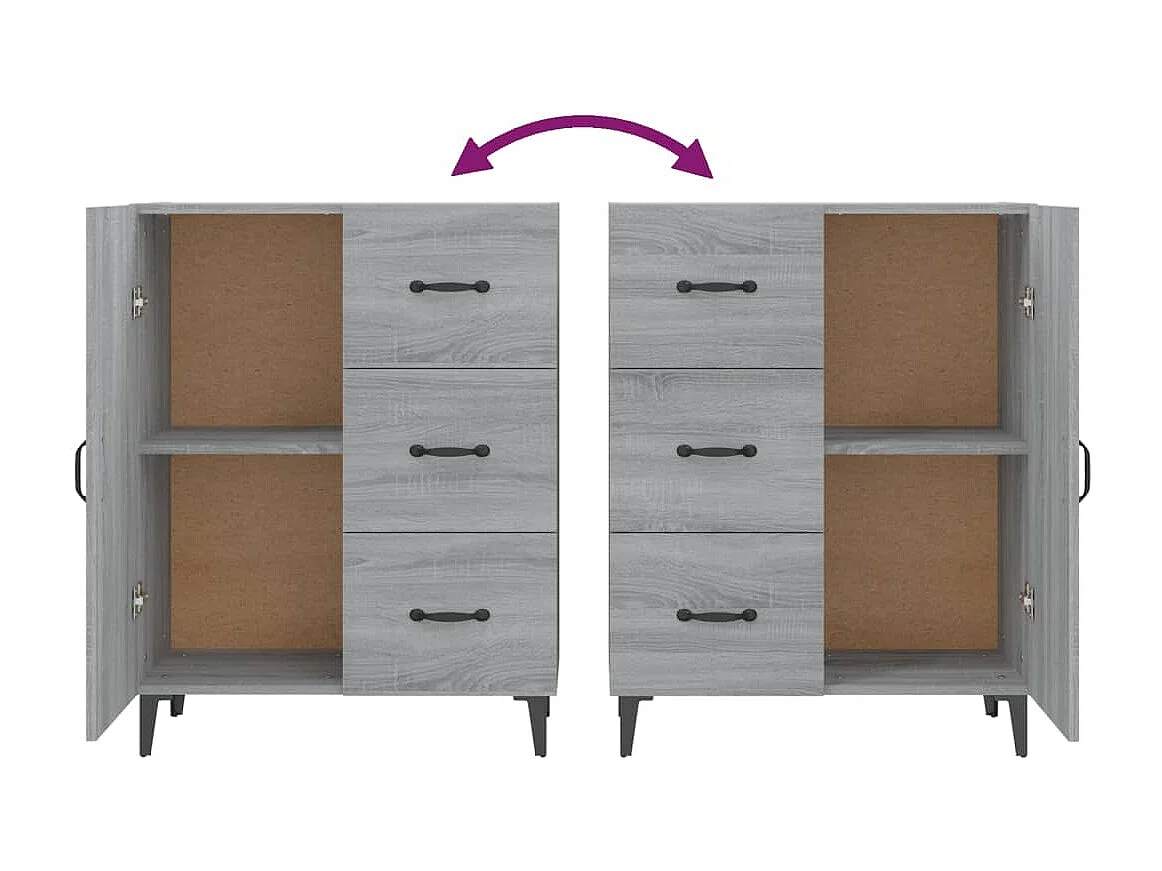 Buffet sonoma gris 69,5x34x90 cm bois d'ingénierie