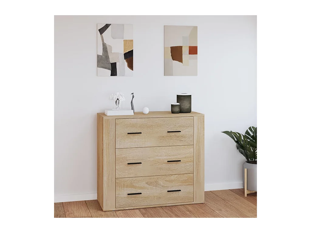 Buffet Chêne sonoma 80x33x70 cm Bois d'ingénierie
