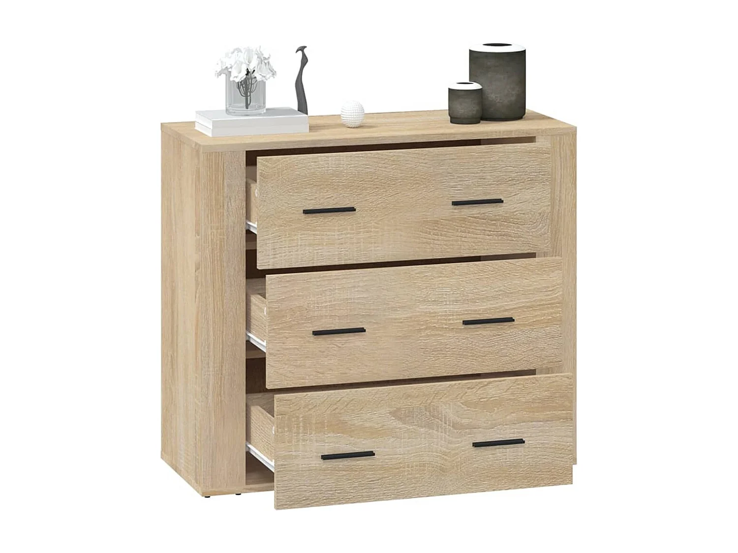 Credenza Rovere Sonoma 80x33x70 cm in Legno Multistrato