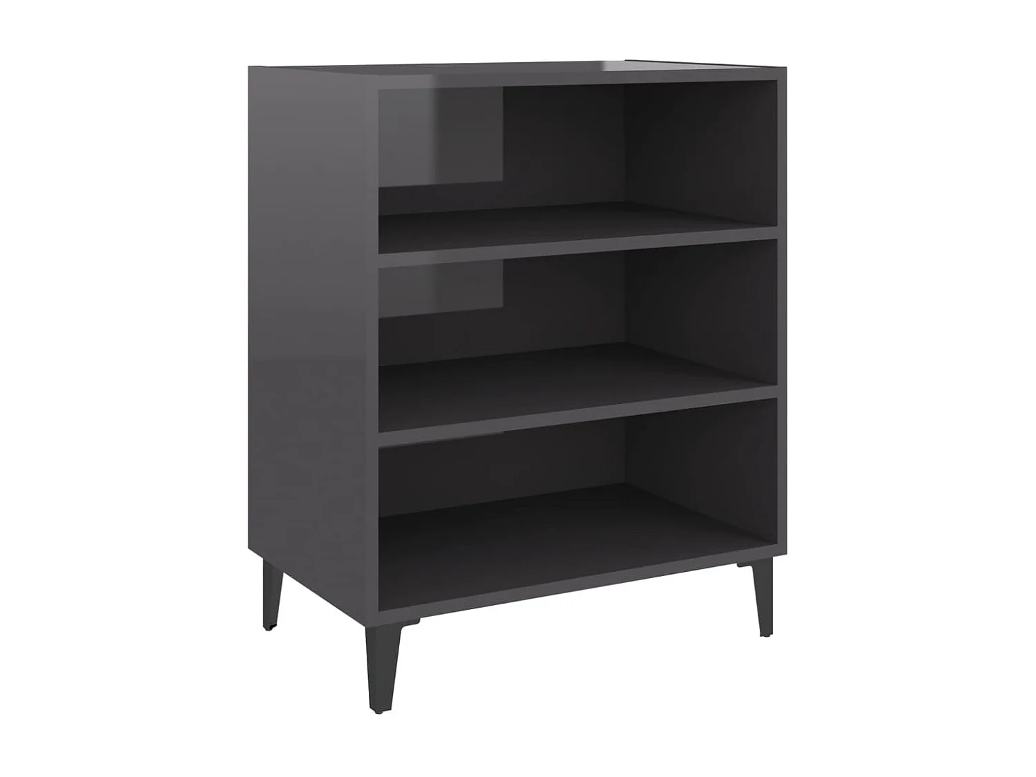 Dressoir 57x35x70 cm bewerkt hout hoogglans grijs