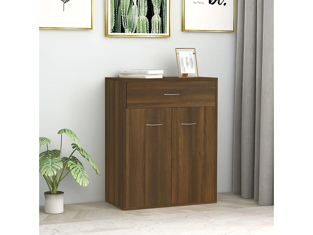 Buffet Chêne marron 60x30x75 cm Bois d'ingénierie
