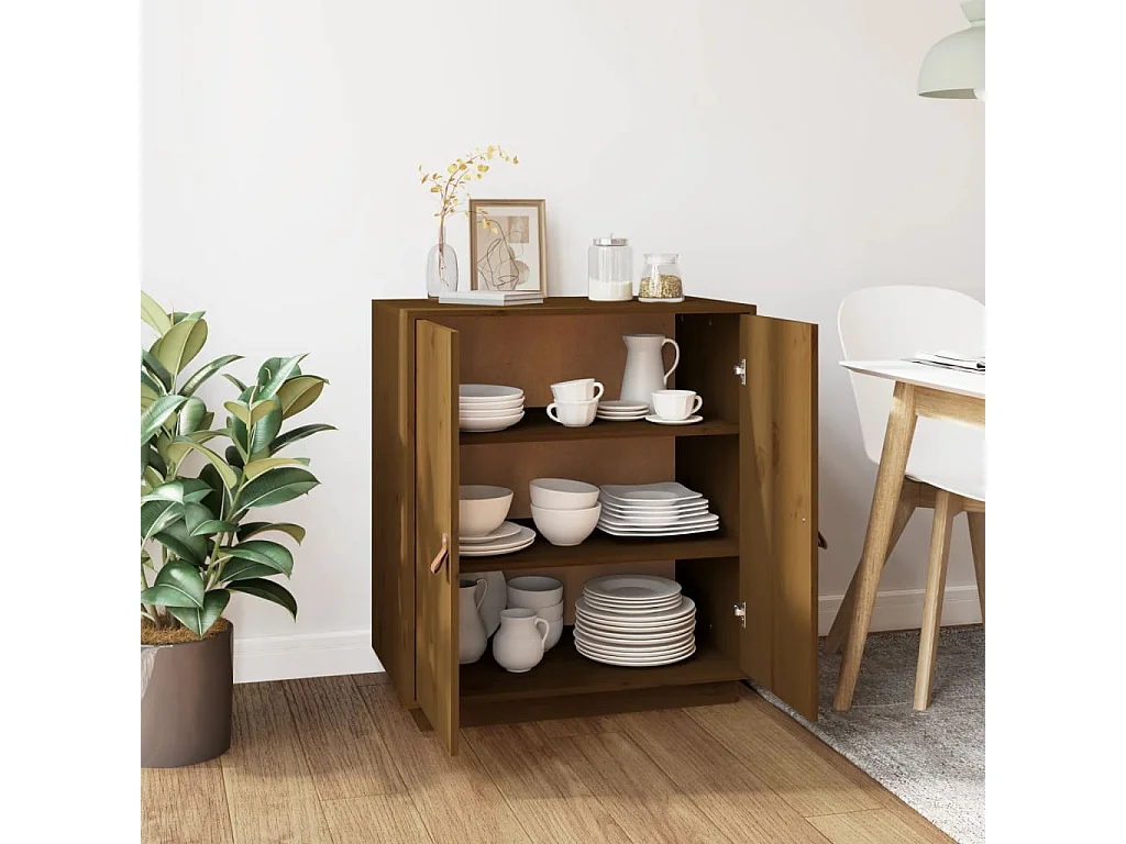 Dressoir 65,5x40x75 cm massief grenenhout honingbruin