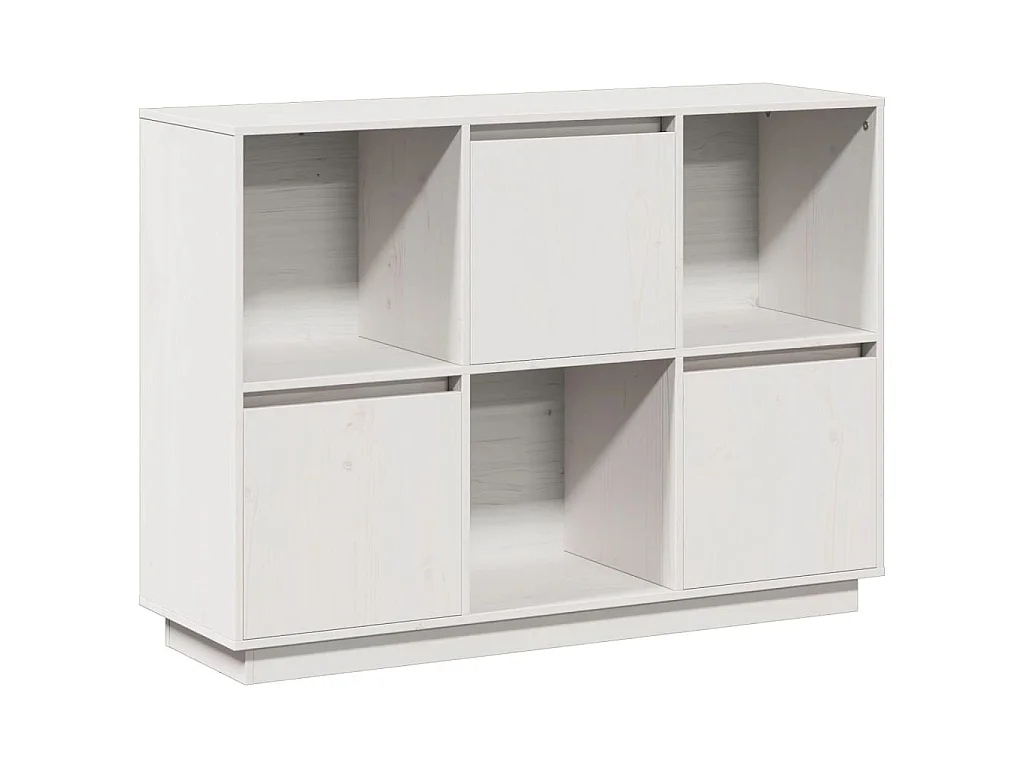 Dressoir 110,5x35x80 cm massief grenenhout wit