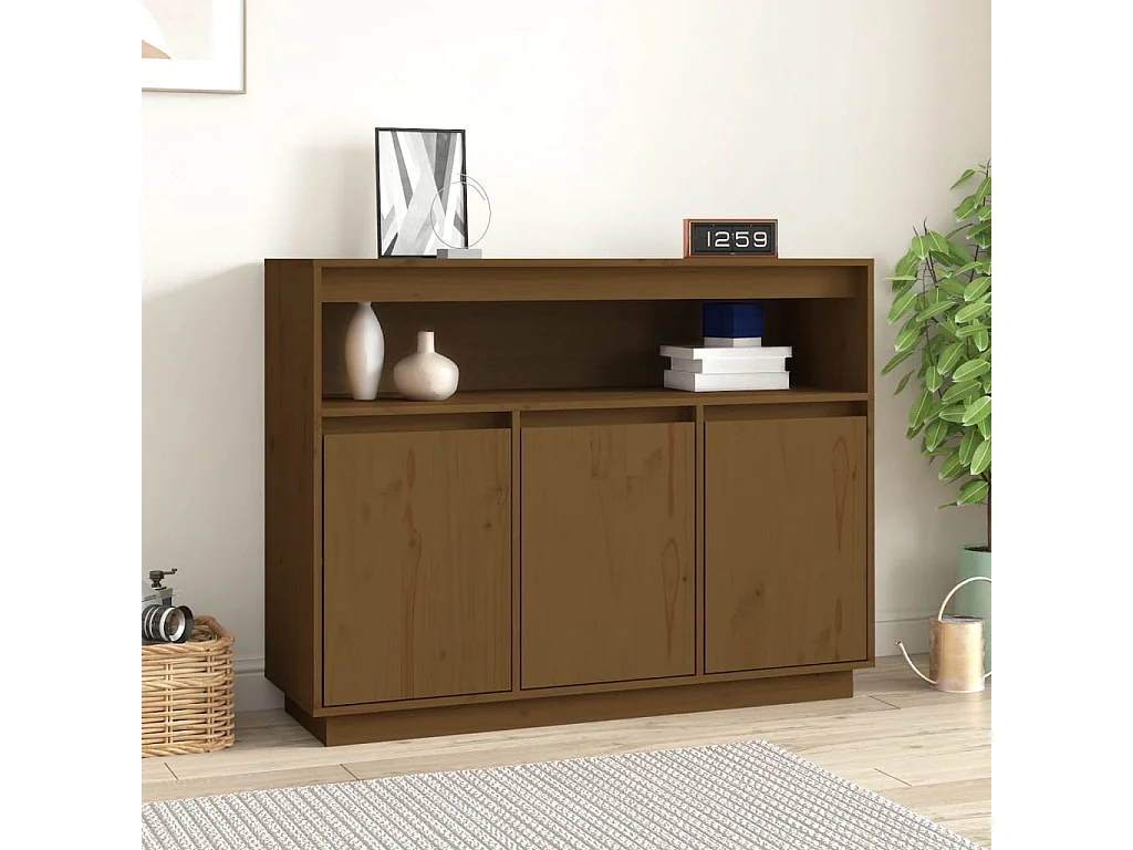 Buffet Marron miel 104,5x34x80 cm Bois massif de pin