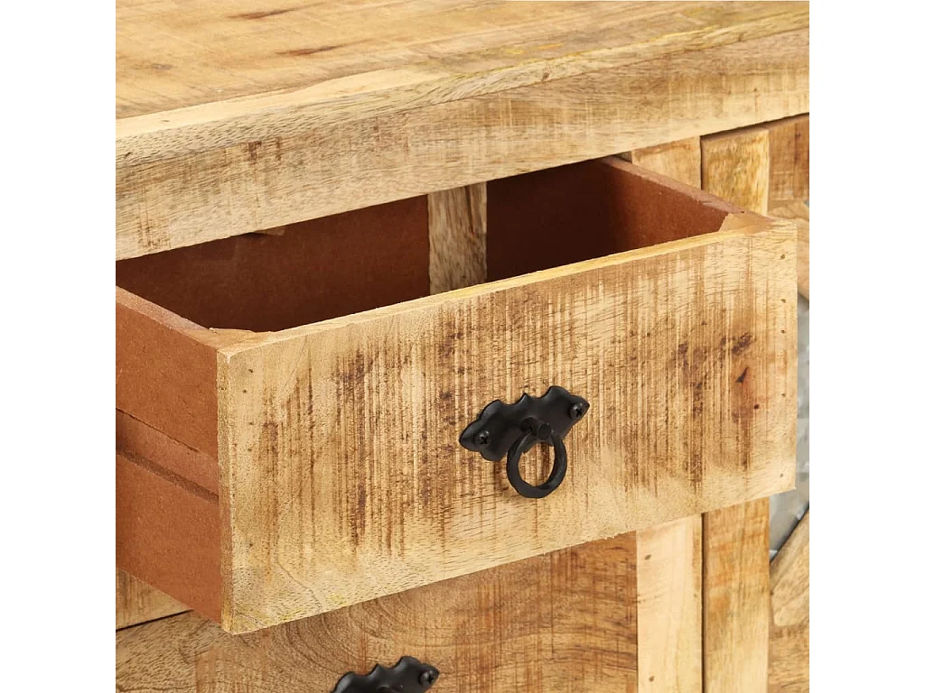Credenza 110x30x74 cm in Legno di Mango Grezzo