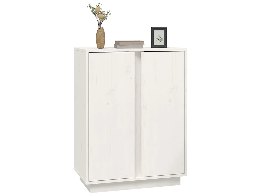 Buffet Blanc 60x35x80 cm Bois massif de pin