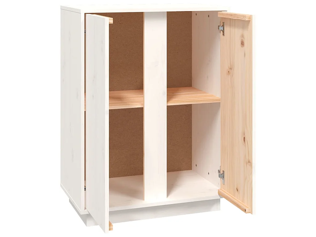 Buffet Blanc 60x35x80 cm Bois massif de pin