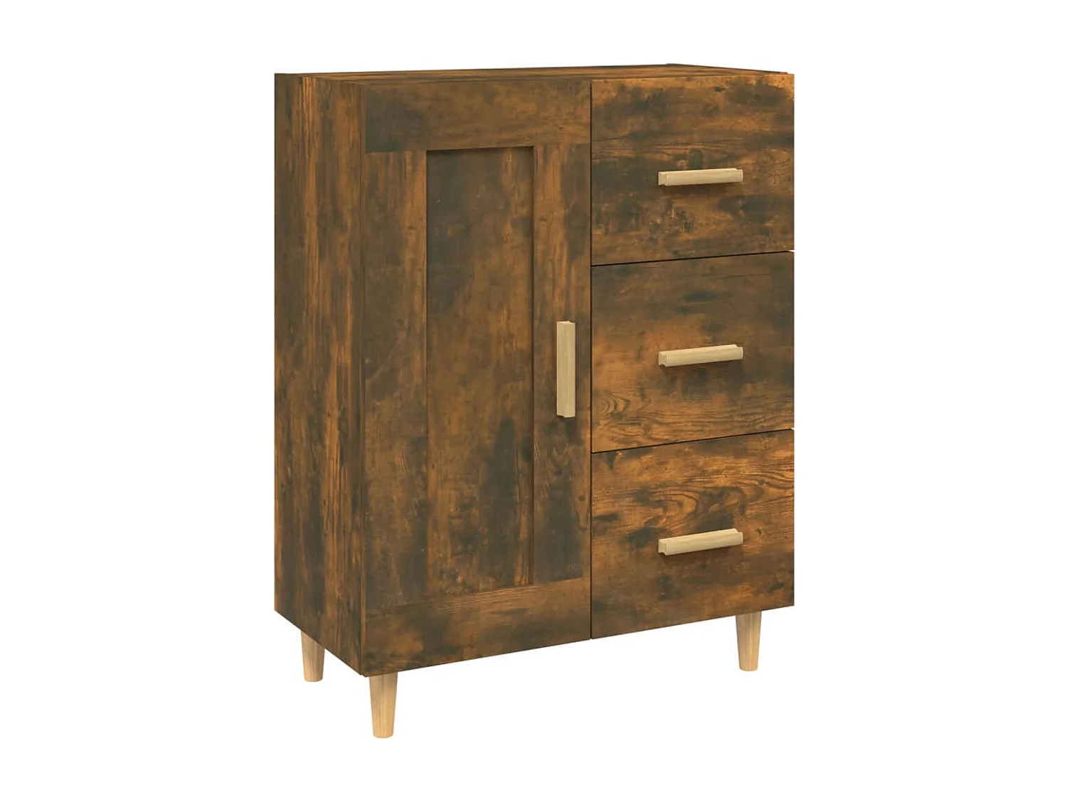 Dressoir 69,5x34x90 cm bewerkt hout gerookt eikenkleurig