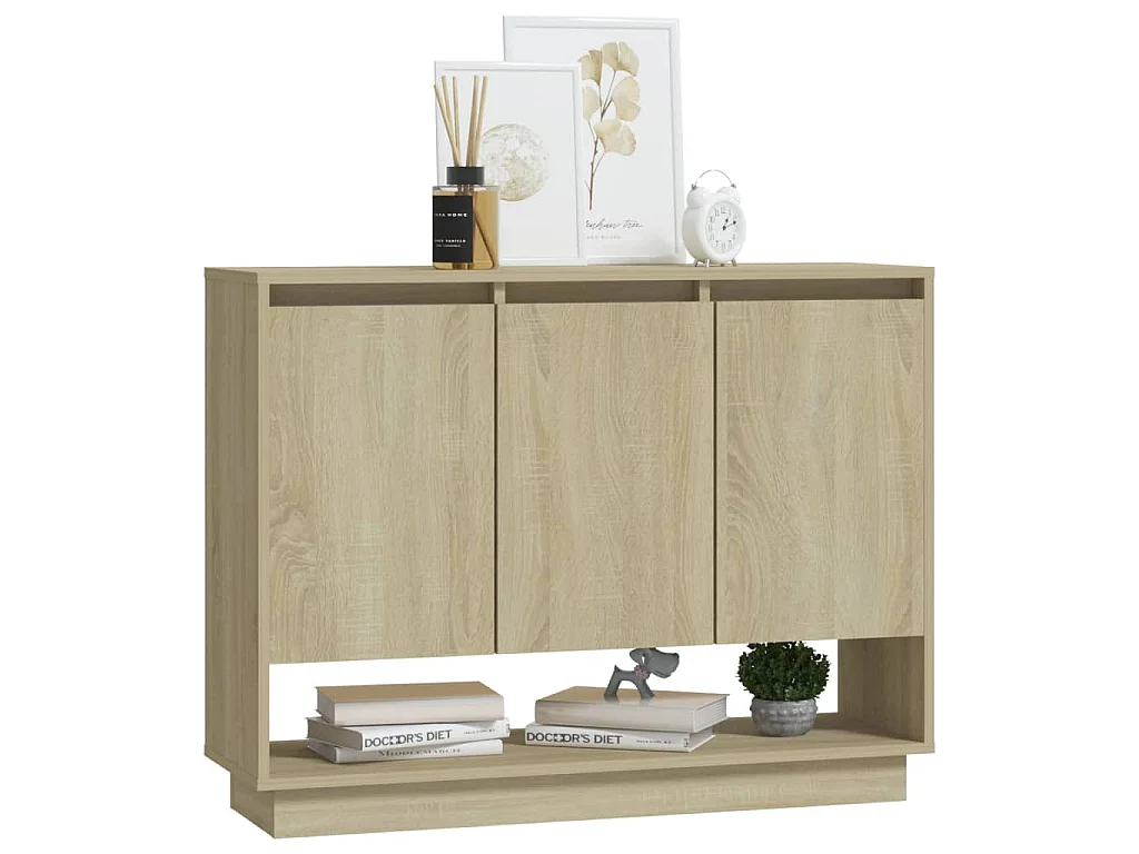Aparador de madera contrachapada roble Sonoma 97x31x75 cm
