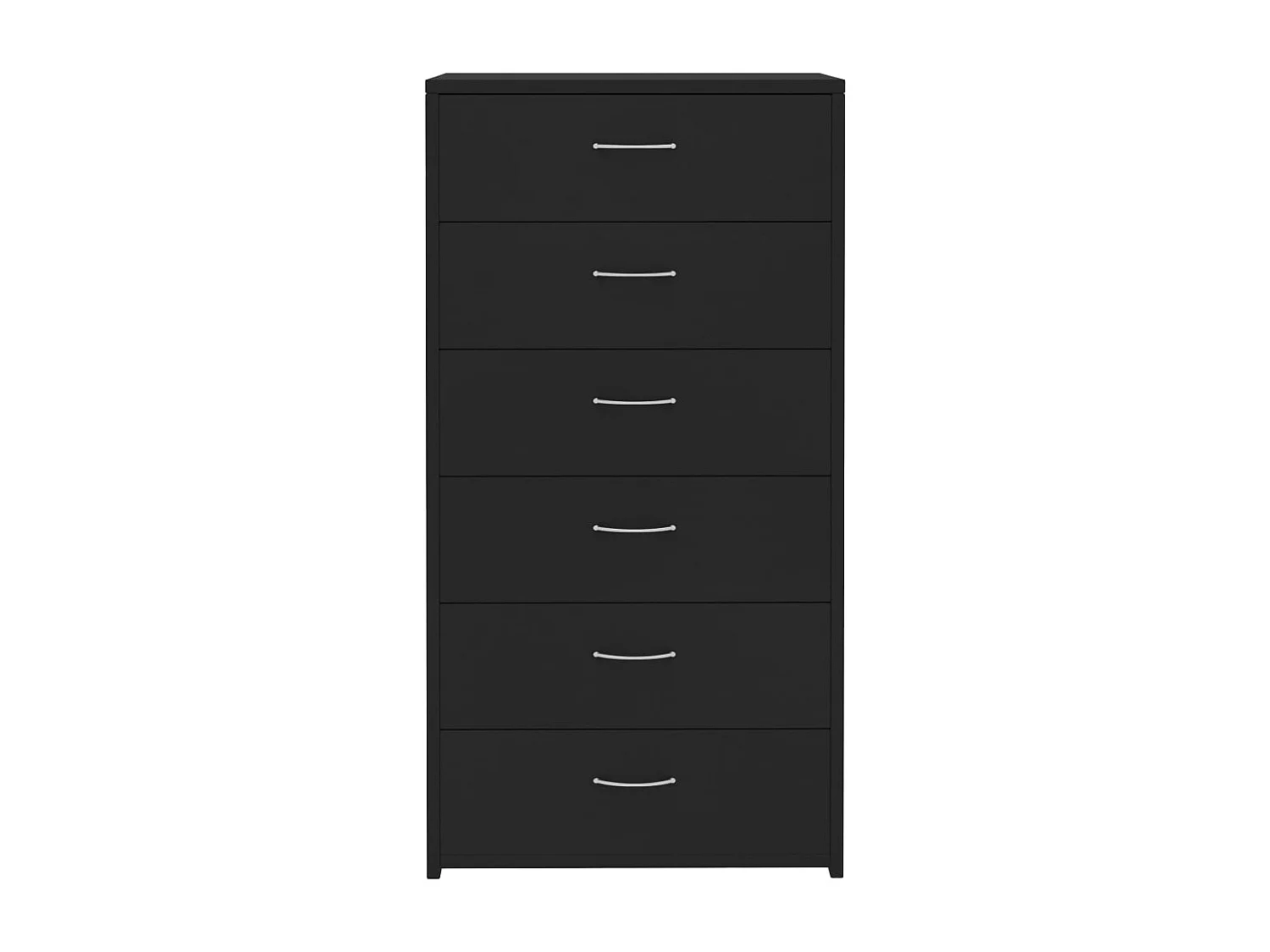 Dressoir met 6 lades 50x34x96 cm bewerkt hout zwart