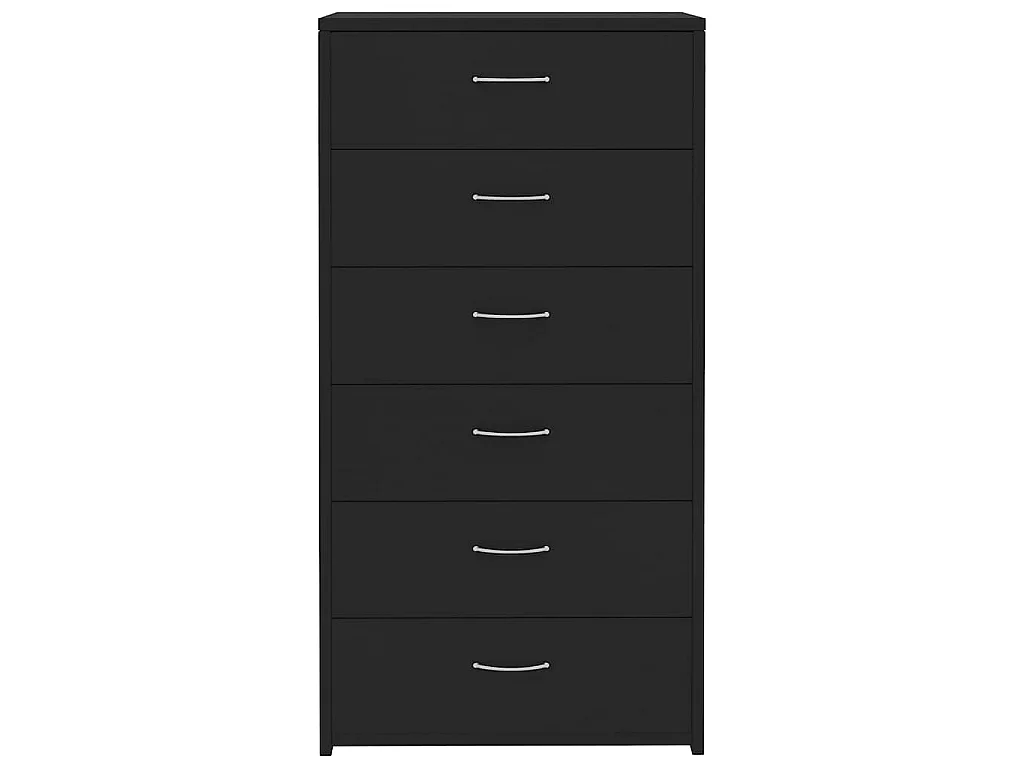 Dressoir met 6 lades 50x34x96 cm bewerkt hout zwart