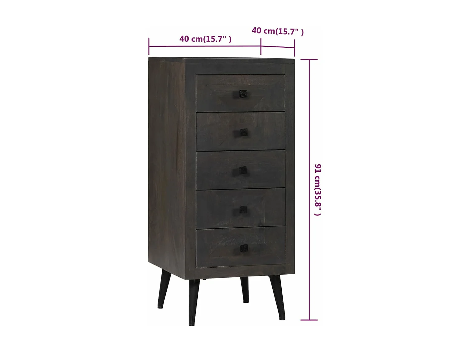 Sideboard Massivholz Mango 40x40x91 cm