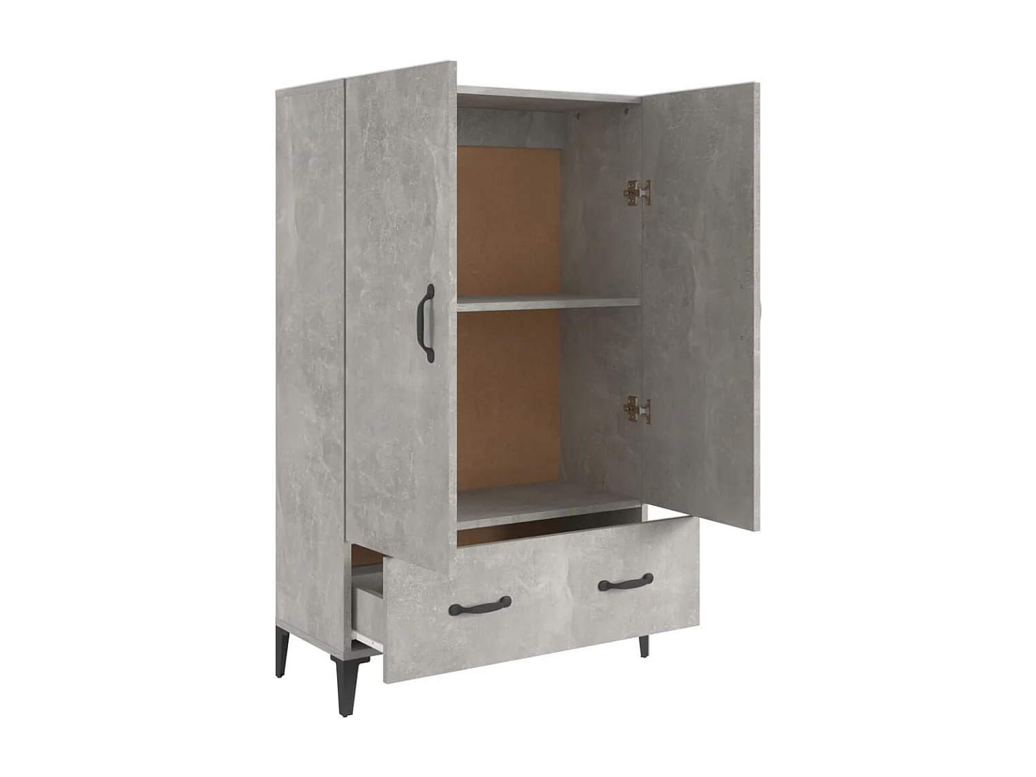 Buffet haut Gris béton 70x31x115 cm Bois d'ingénierie