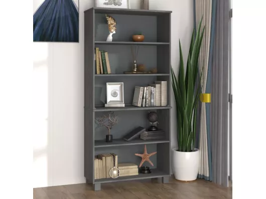 Kauf Unique Highboard HAMAR Massivholz Kiefer Dunkelgrau