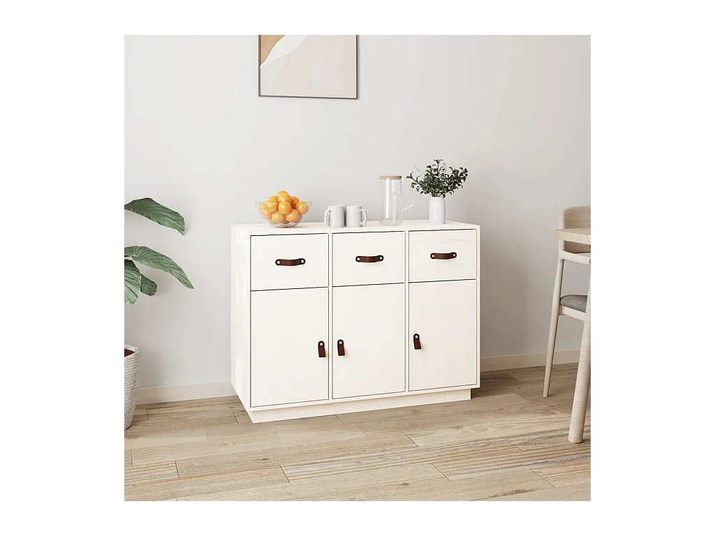 Sideboard Weiß 100x40x75 cm Massivholz Kiefer
