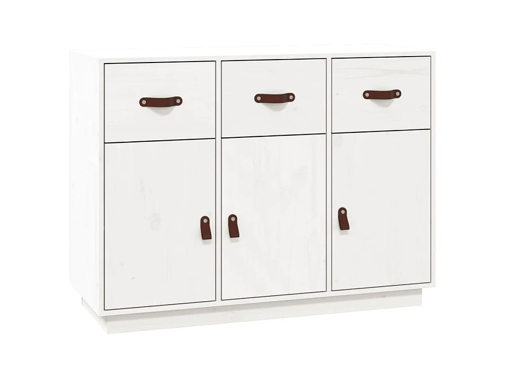 Buffet Blanc 100x40x75 cm Bois massif de pin