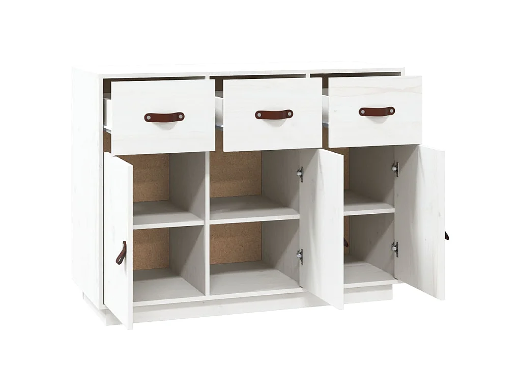 Buffet Blanc 100x40x75 cm Bois massif de pin