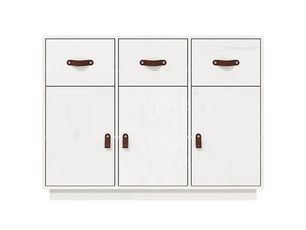 Buffet Blanc 100x40x75 cm Bois massif de pin