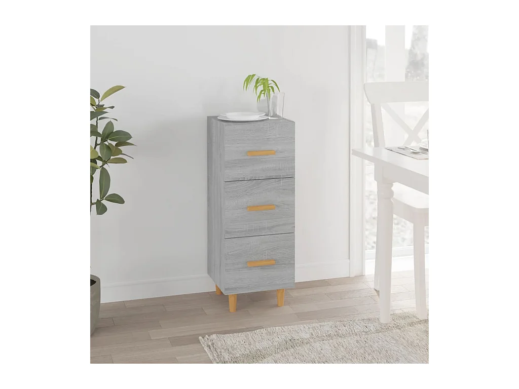 Dressoir 34,5x34x90 cm bewerkt hout grijs sonoma eikenkleurig