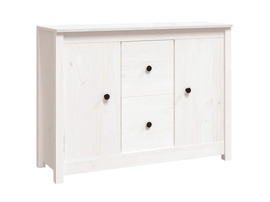 Sideboard Weiß 100x35x74 cm Massivholz Kiefer