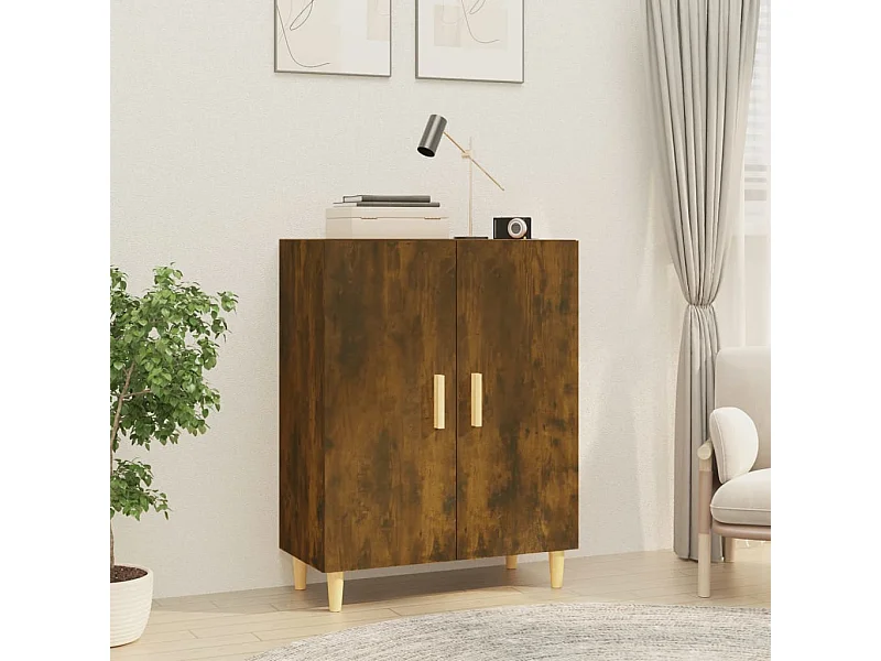 Credenza Rovere Fumo 70x34x90 cm in Legno Multistrato