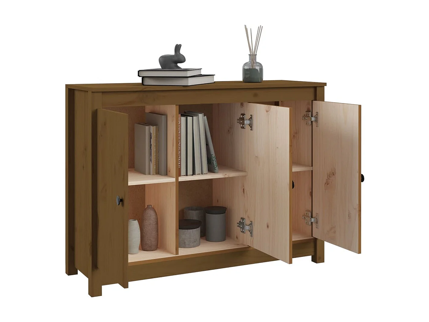 Credenza ambra 100x35x74 cm in Legno Massello di Pino