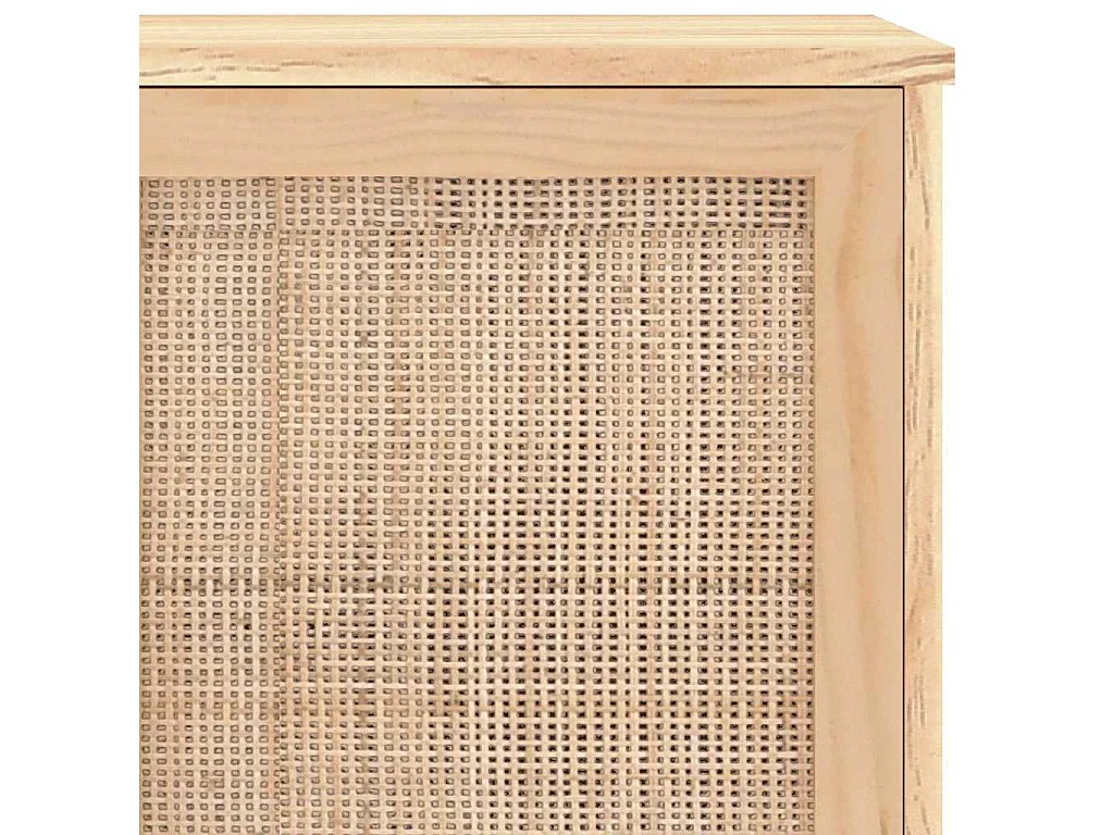 Aparador 105x30x60 cm pinho maciço/vime natural castanho