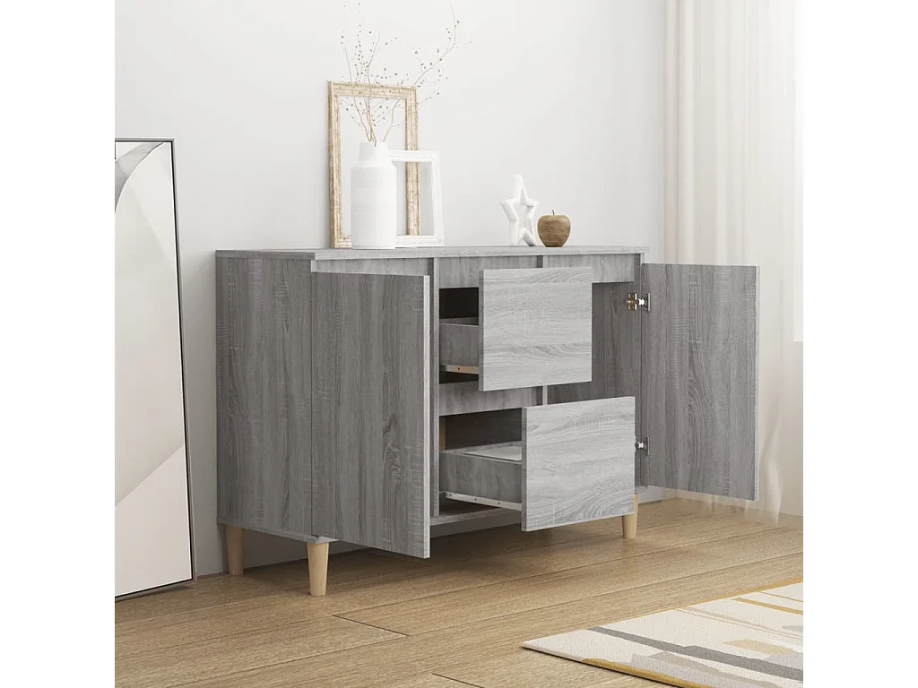 Sideboard Grau Sonoma-Eiche 103,5x35x70 cm Holzwerkstoff