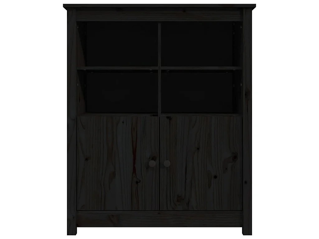Sideboard Schwarz 83x41,5x100 cm Massivholz Kiefer