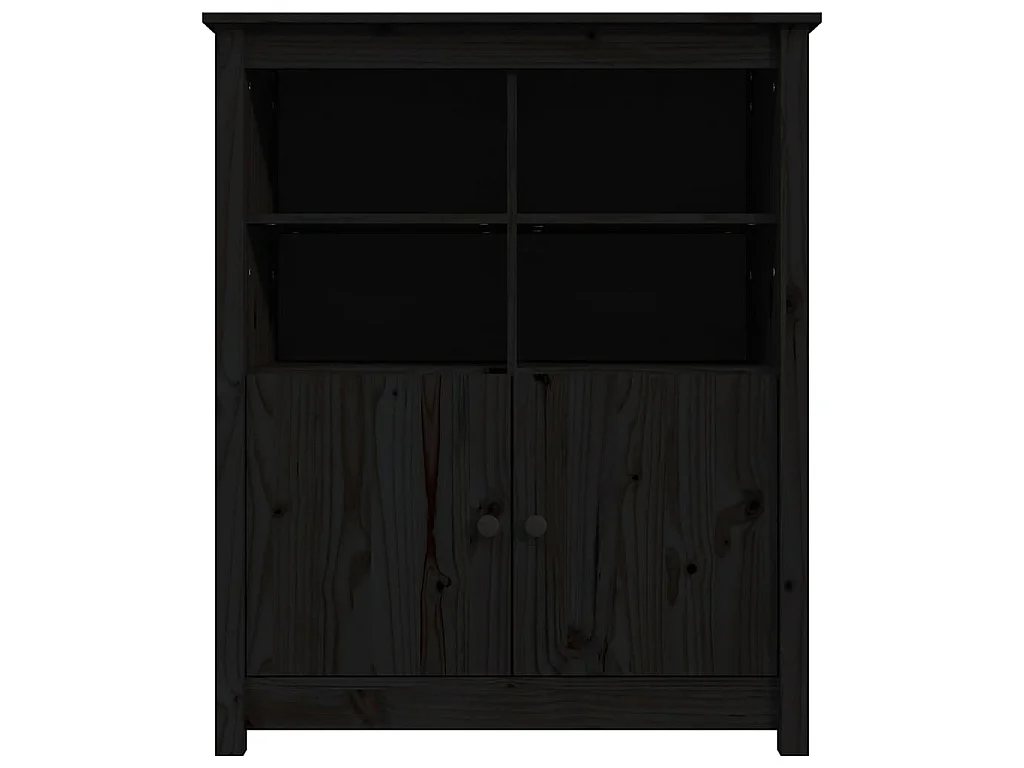Dressoir 83x41,5x100 cm massief grenenhout zwart