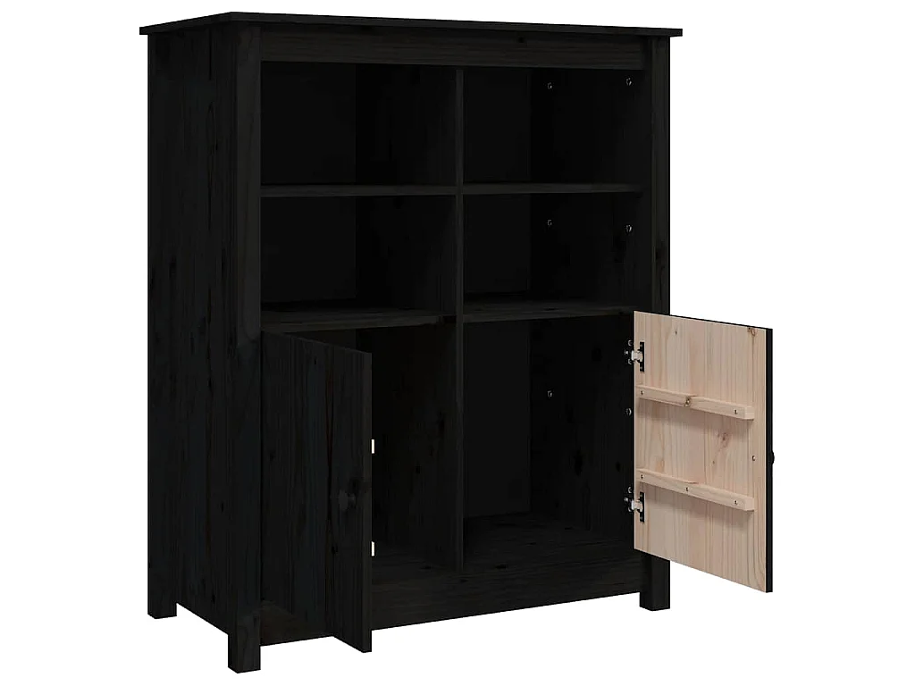 Dressoir 83x41,5x100 cm massief grenenhout zwart