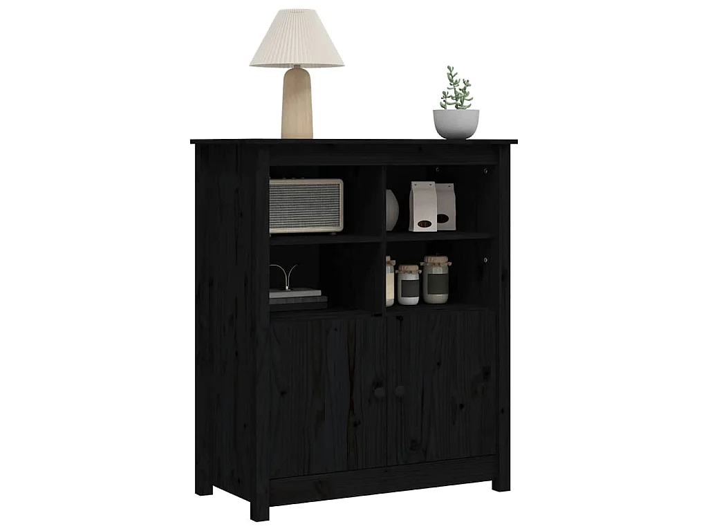 Dressoir 83x41,5x100 cm massief grenenhout zwart