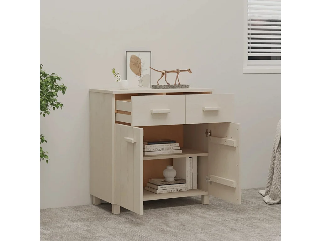 Buffet HAMAR Marron miel 79x40x80 cm Bois massif de pin