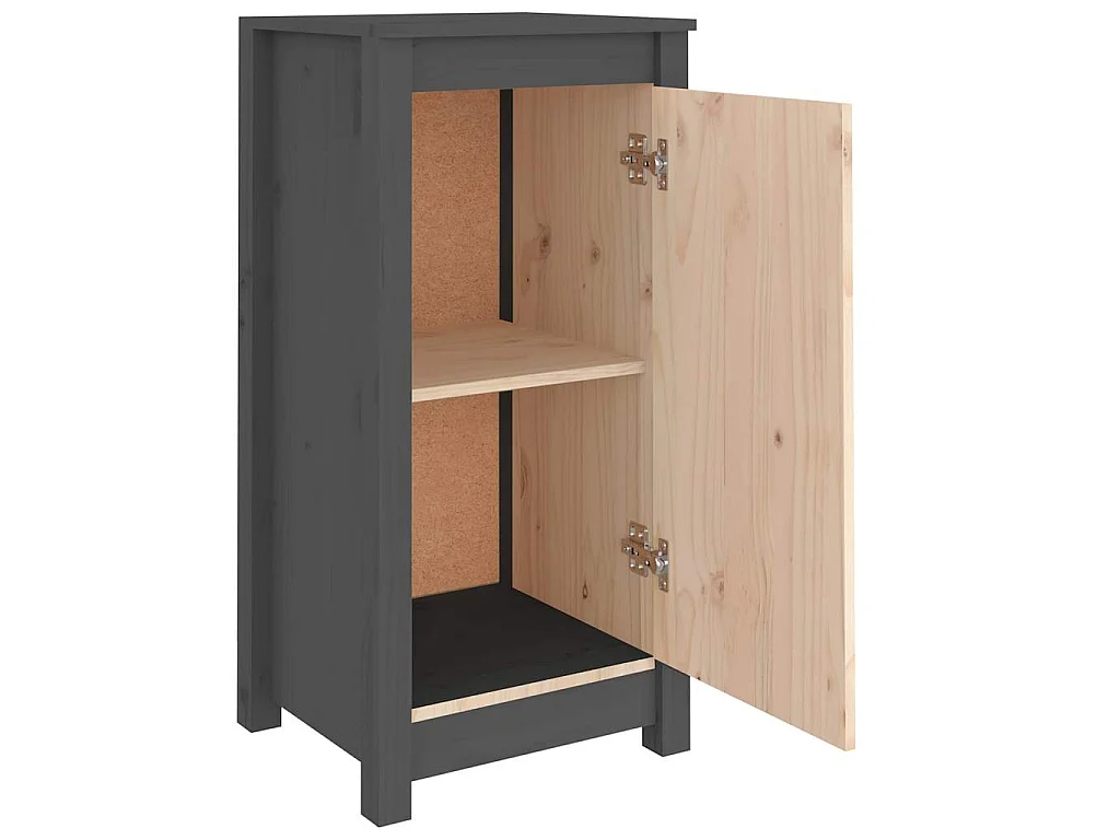 Dressoirs 2 st 39x35x80 cm massief grenenhout grijs