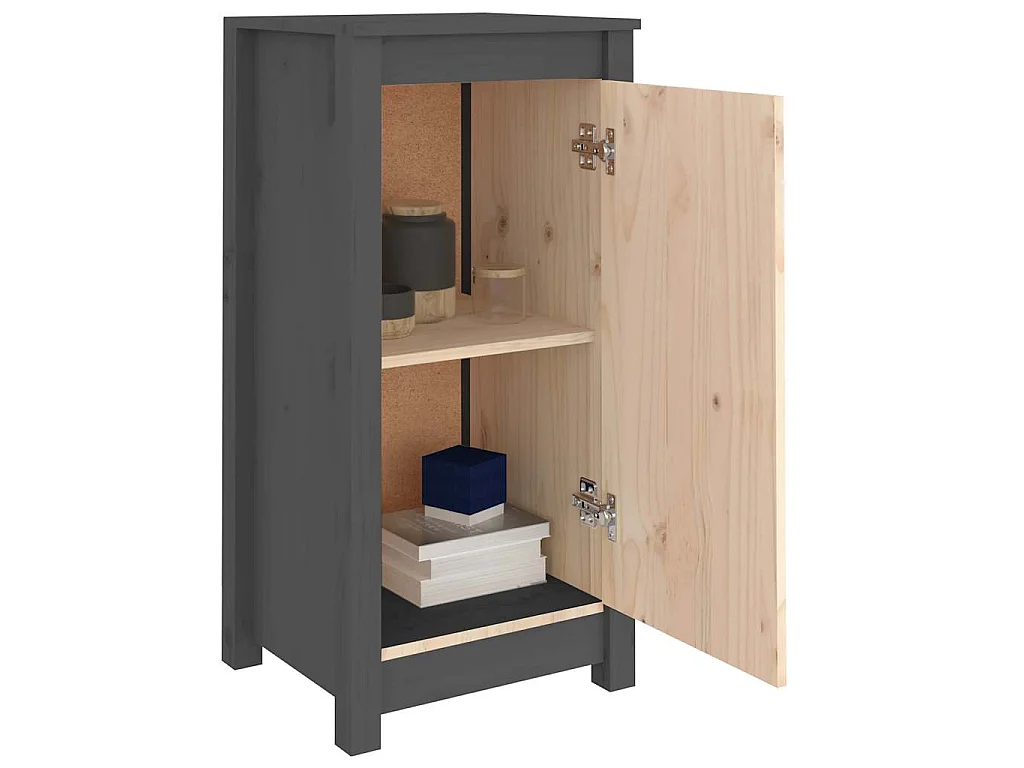 Dressoirs 2 st 39x35x80 cm massief grenenhout grijs