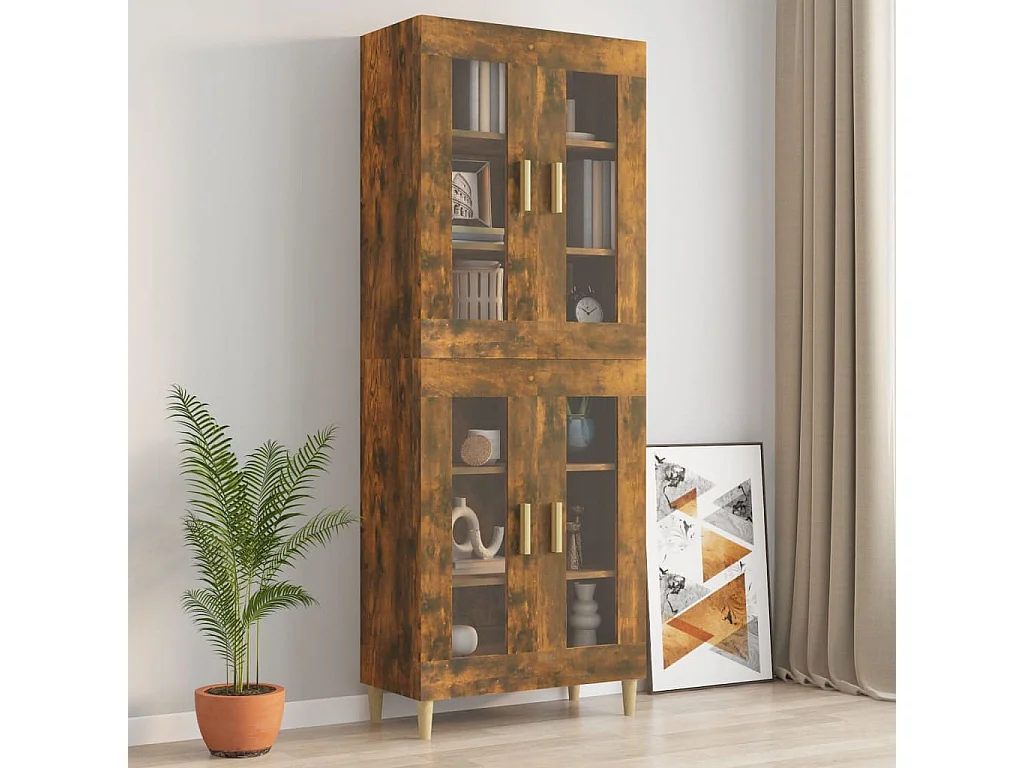 Armario colgante de pared roble ahumado 69,5x34x90 cm