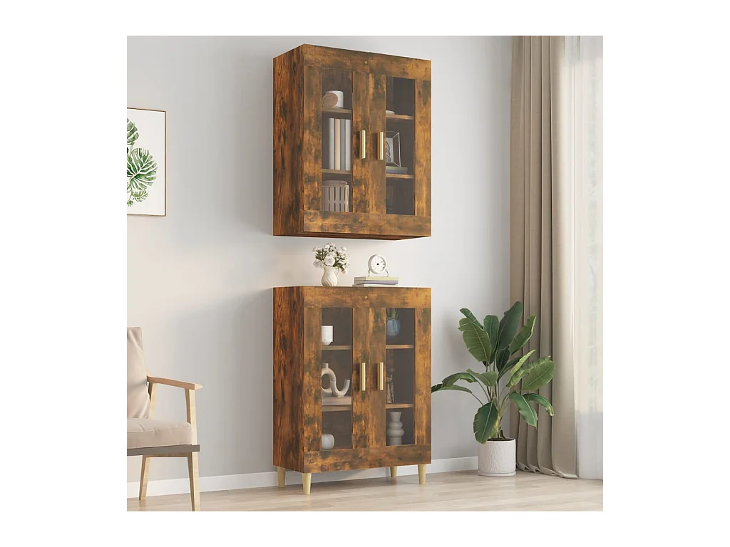 Hangkast 69,5x34x90 cm gerookt eikenkleurig
