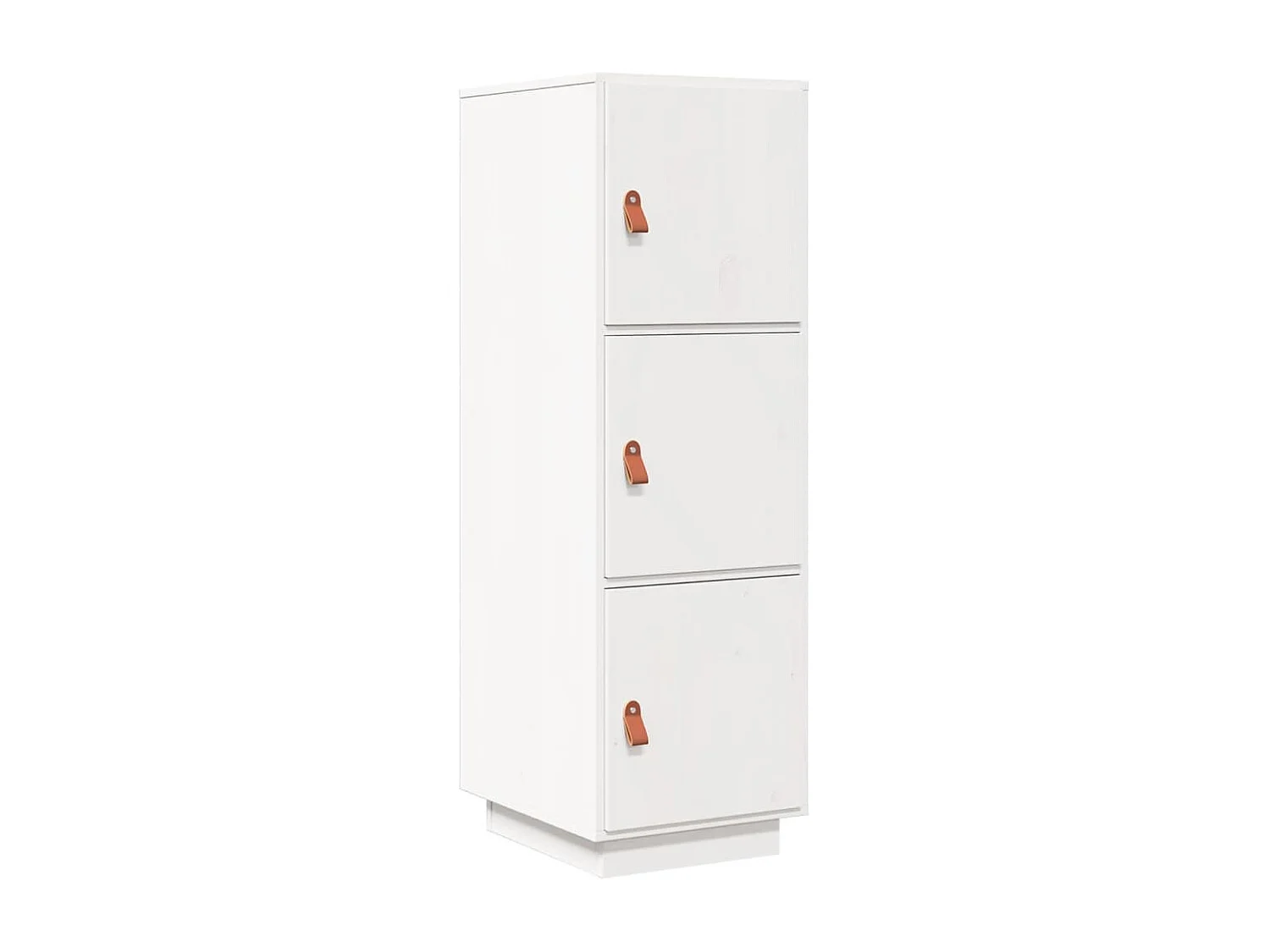 Credenza Bianca 34x40x108,5 cm in Legno Massello di Pino