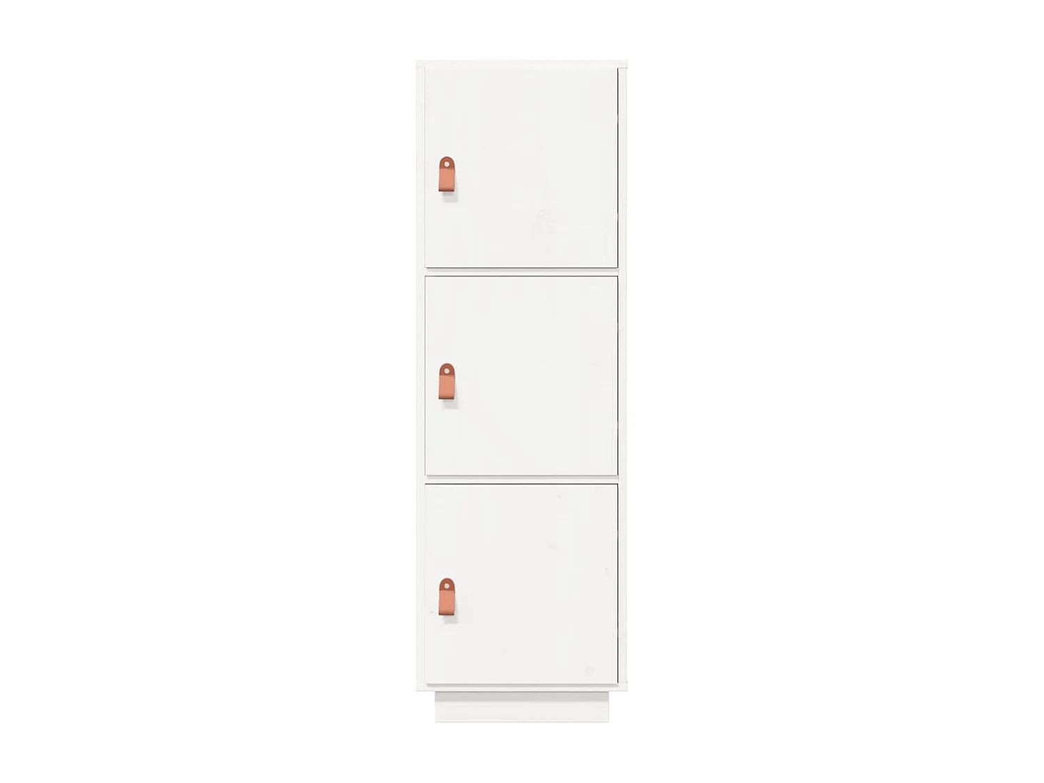 Credenza Bianca 34x40x108,5 cm in Legno Massello di Pino