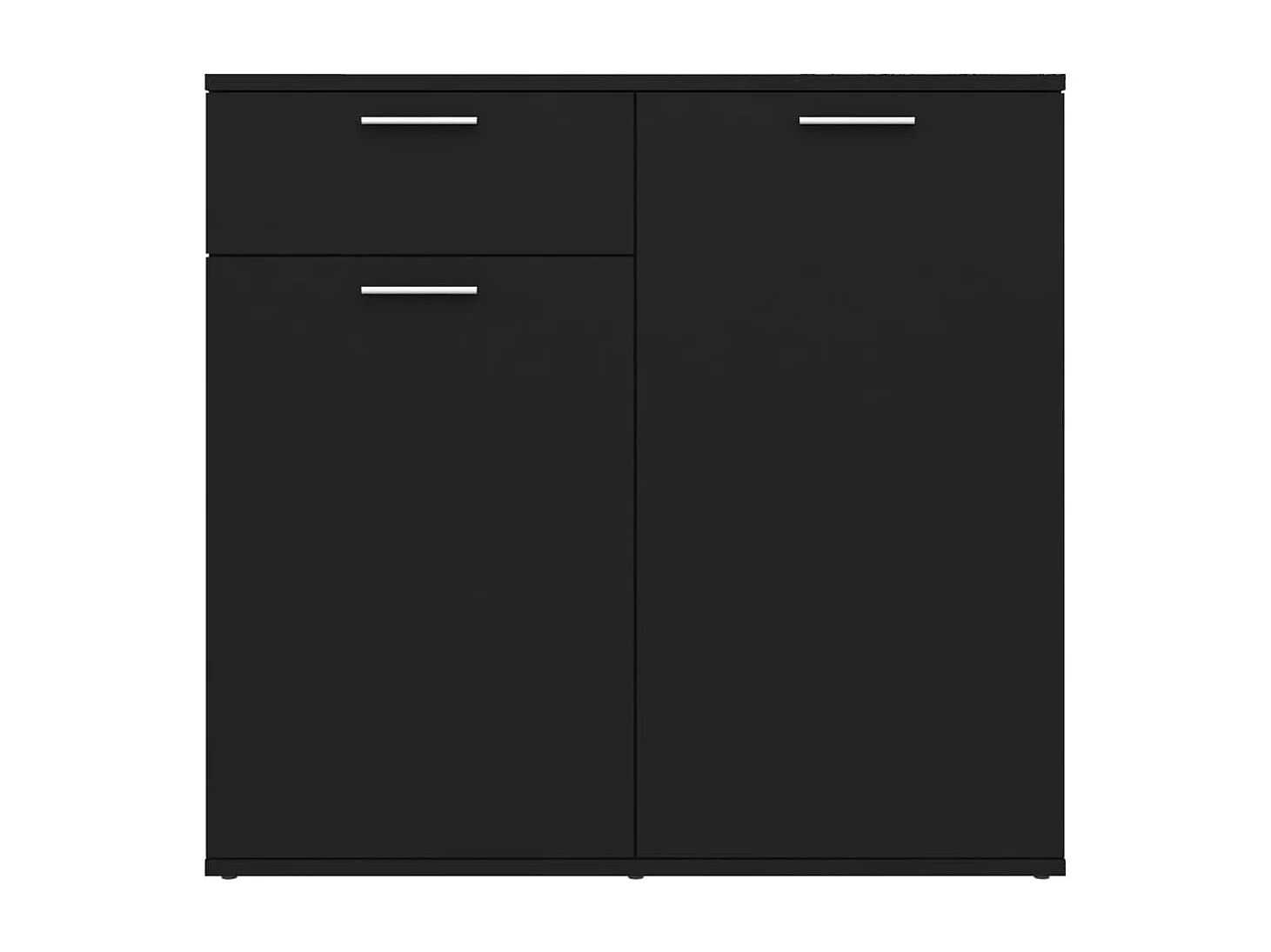 Credenza Nera 80x36x75 cm in Legno Multistrato