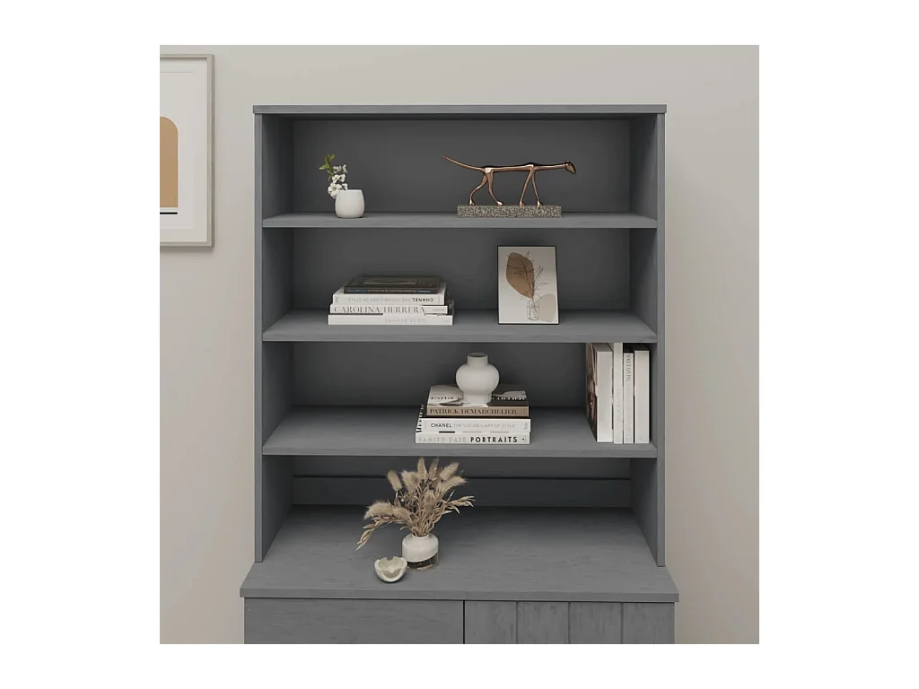 Dessus de buffet HAMAR Gris foncé 90x30x100 cm Bois de pin