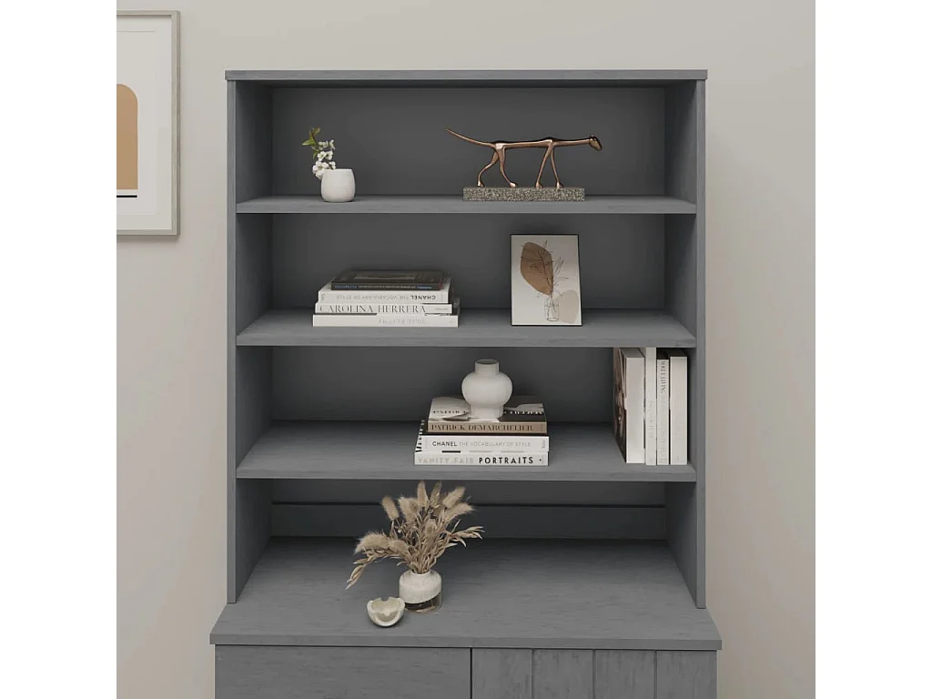 Dessus de buffet HAMAR Gris foncé 90x30x100 cm Bois de pin