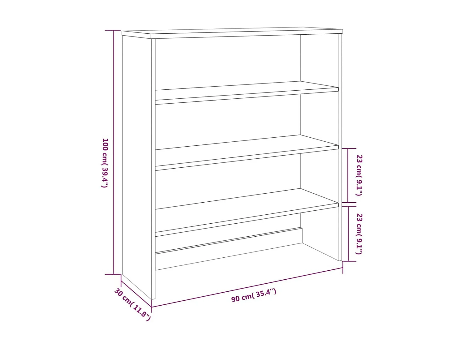 Dessus de buffet HAMAR Gris foncé 90x30x100 cm Bois de pin