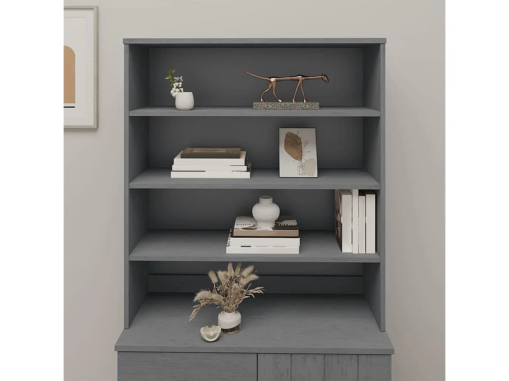 Dessus de buffet HAMAR Gris foncé 90x30x100 cm Bois de pin